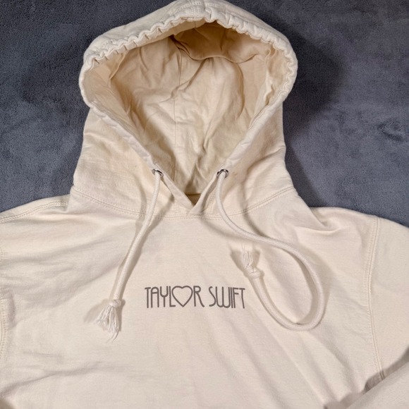 Taylor Swift The Eras Tour Hoodie Women Small Cream Good Graphic Back Logo - Picture 2 of 11